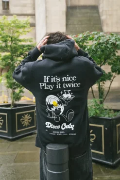 DISCO ONLY 'Play It Twice V2' Hoodie - Black