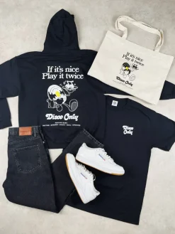 DISCO ONLY 'Play It Twice V2' Hoodie - Black