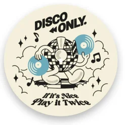 DISCO ONLY 'Play It Twice V4' Vinyl Slipmat - Cream