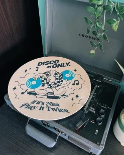 DISCO ONLY 'Play It Twice V4' Vinyl Slipmat - Cream