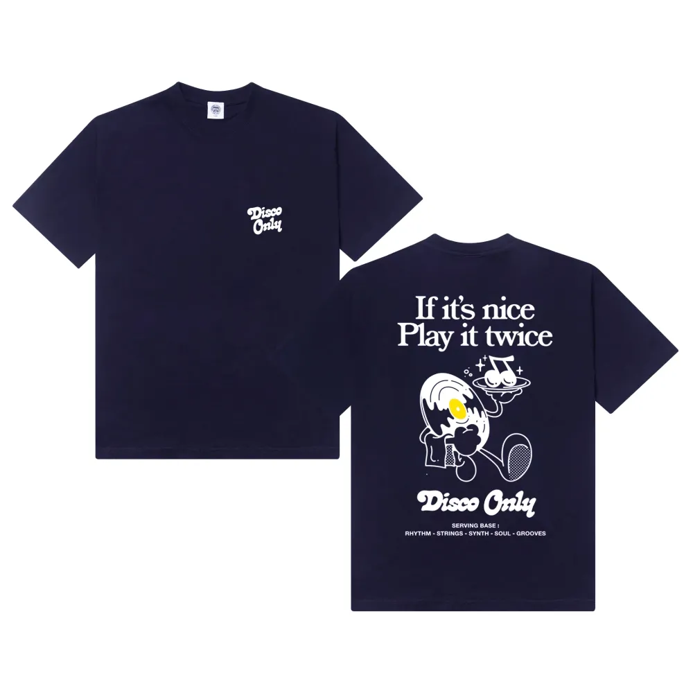 DISCO ONLY 'Play it Twice V2' Tee - Navy