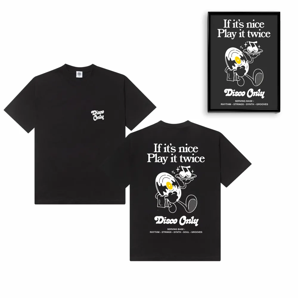 Discounted Bundles DISCO ONLY 'Play It Twice V2' Tee & Print Bundle - Black