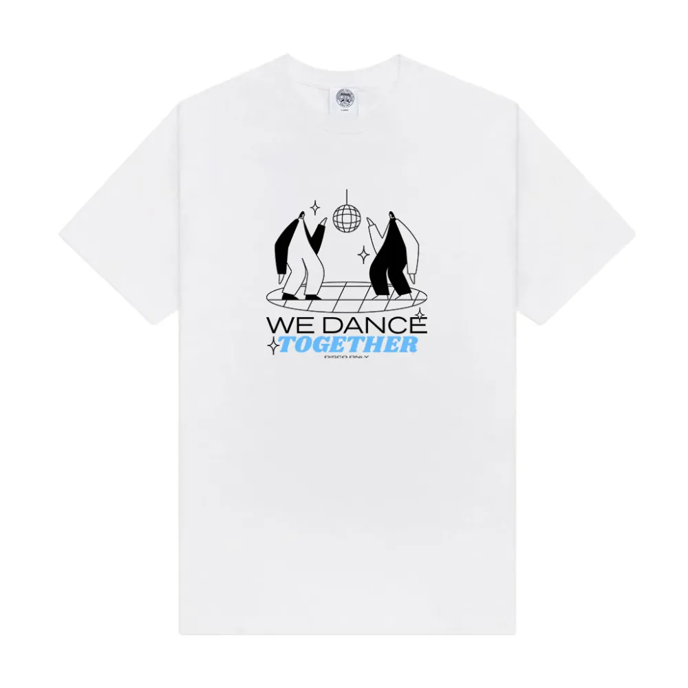 DISCO ONLY 'We Dance Together' Front Print Tee - White