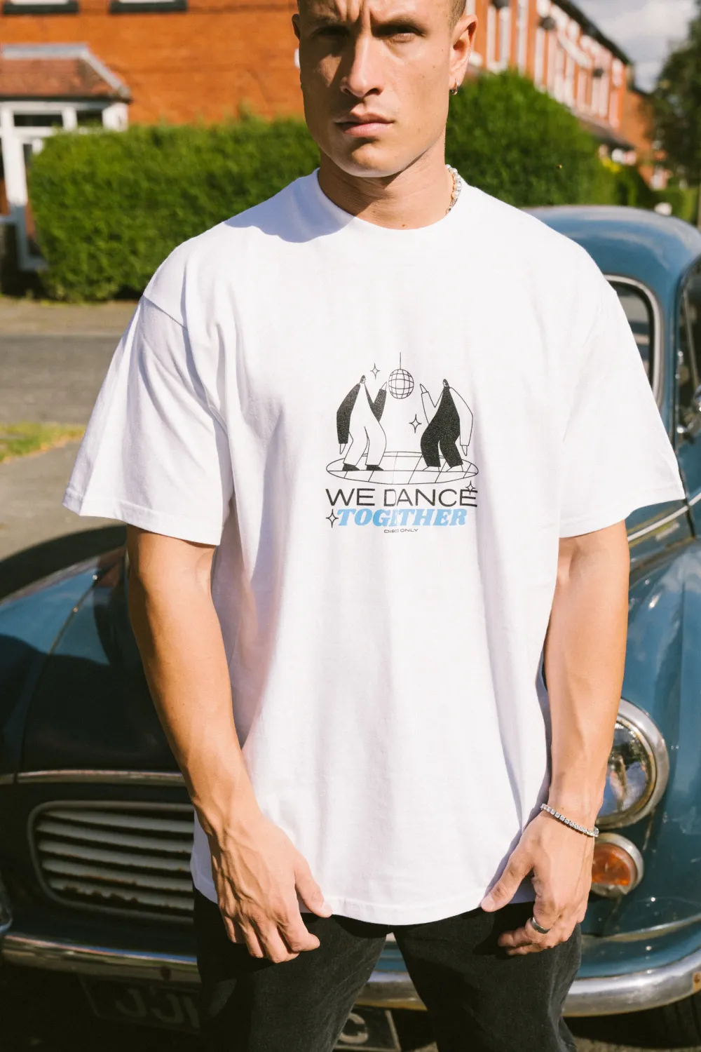 DISCO ONLY 'We Dance Together' Front Print Tee - White