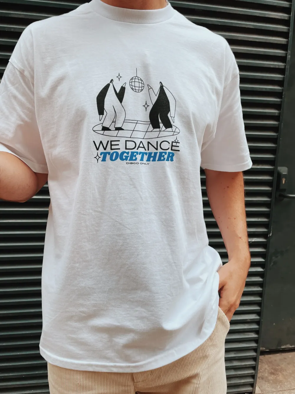 DISCO ONLY 'We Dance Together' Front Print Tee - White