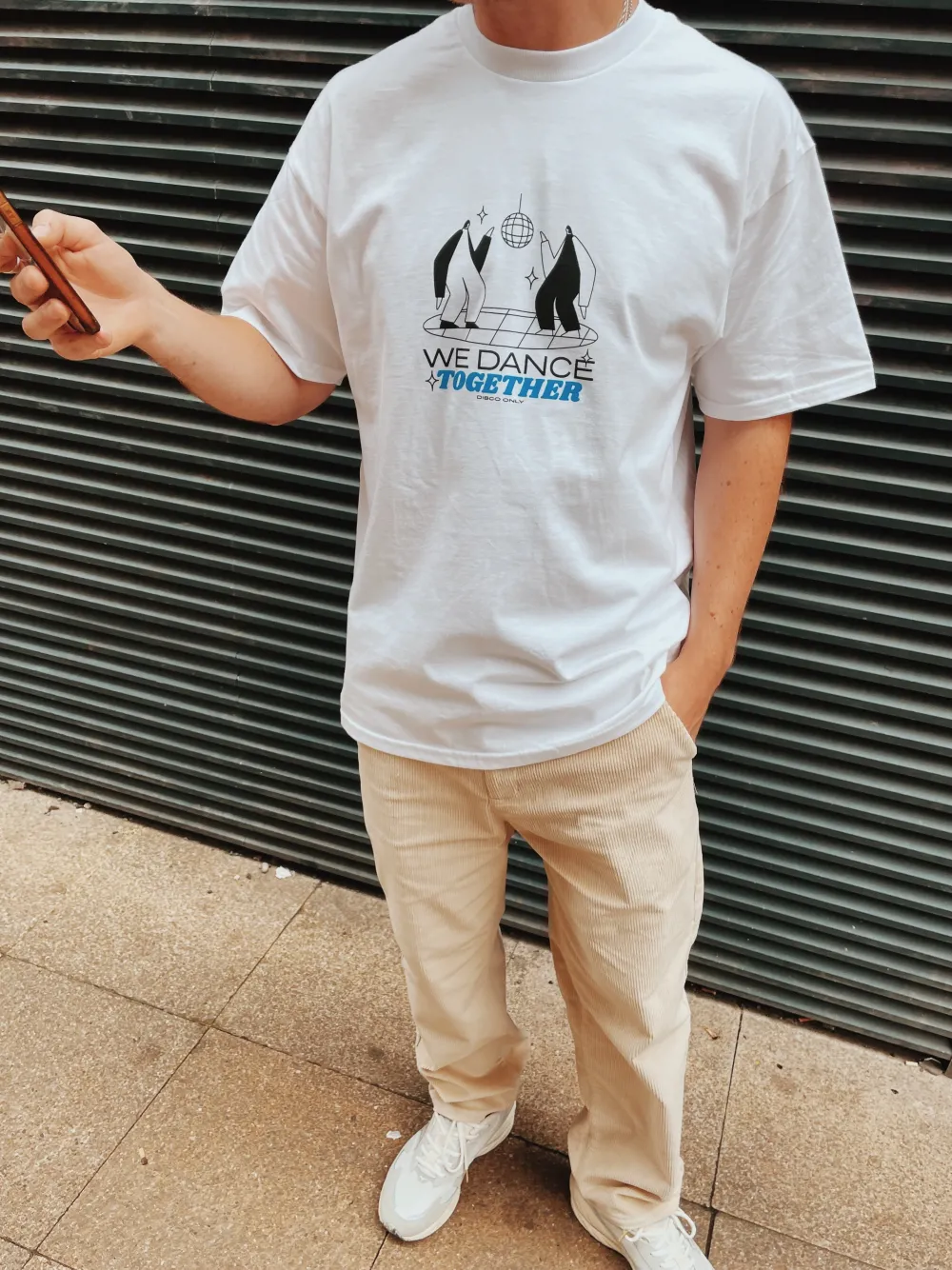 DISCO ONLY 'We Dance Together' Front Print Tee - White