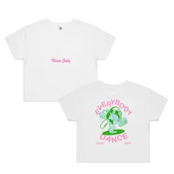 DISCO ONLY WMNS 'Everybody Dance' Cropped Tee - White