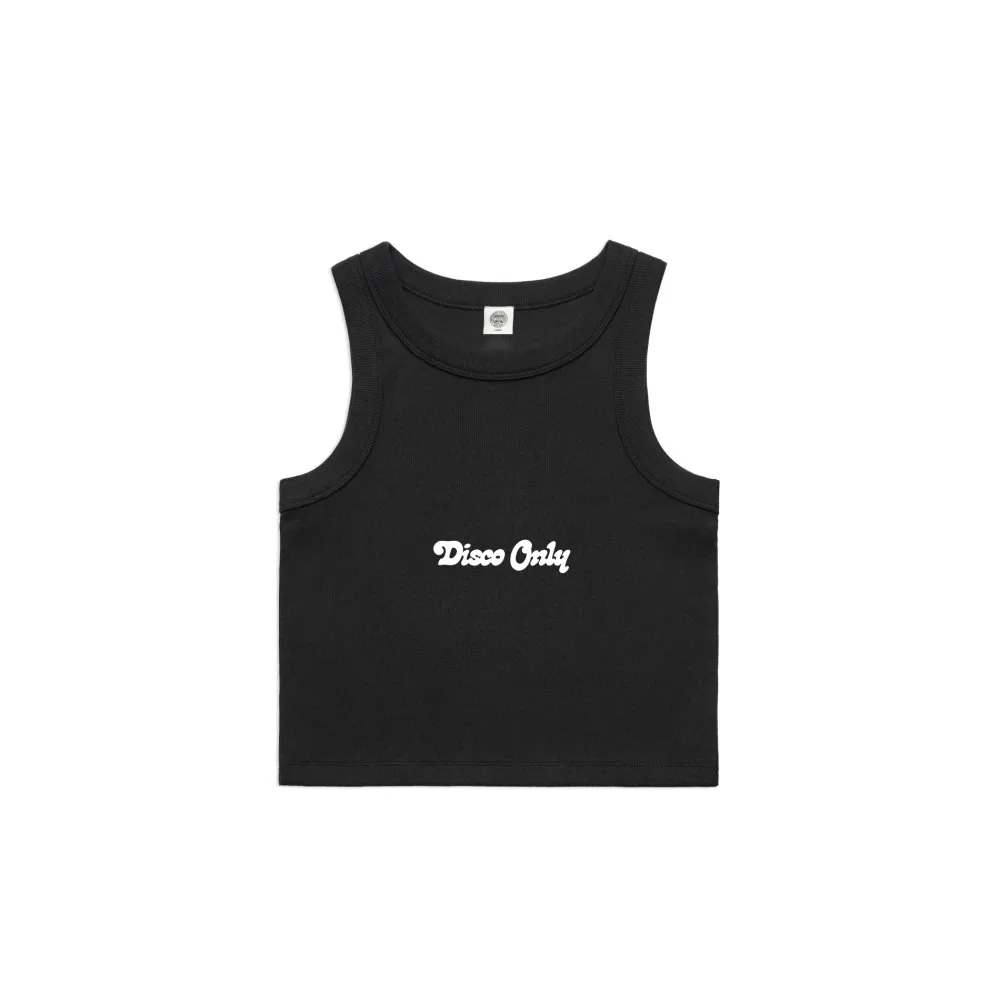 DISCO ONLY WMNS 'Logo' Embroidered Organic Rib Tank - Black