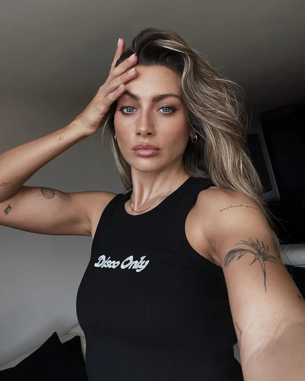 DISCO ONLY WMNS 'Logo' Embroidered Organic Rib Tank - Black