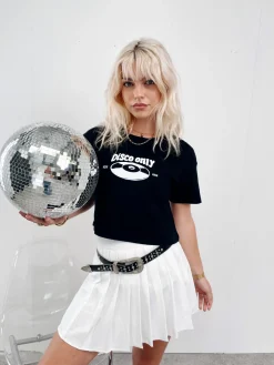 DISCO ONLY WMNS 'Mr Phomer' Cropped Tee - Black