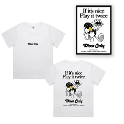 DISCO ONLY WMNS 'Play It Twice V2' Tee & Print Bundle - White