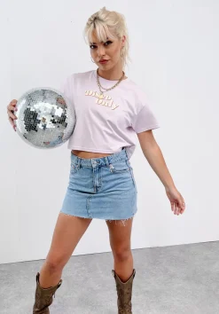 DISCO ONLY WMNS '70s' Cropped Tee - Orchid
