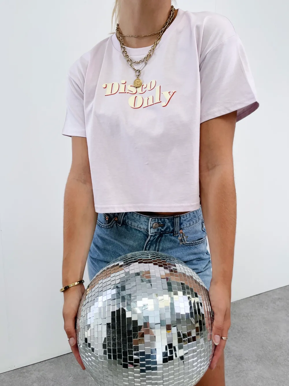 DISCO ONLY WMNS '70s' Cropped Tee - Orchid