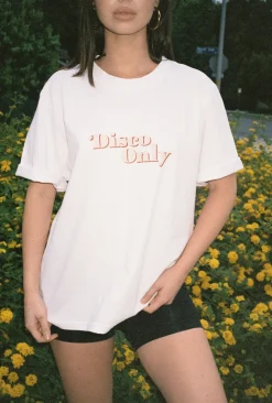 DISCO ONLY WMNS '70s' Heavy Tee - White