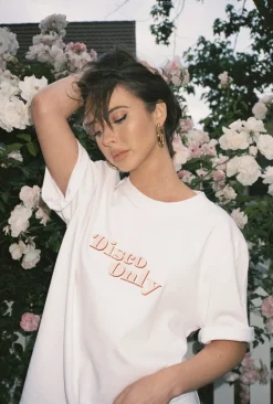 DISCO ONLY WMNS '70s' Heavy Tee - White