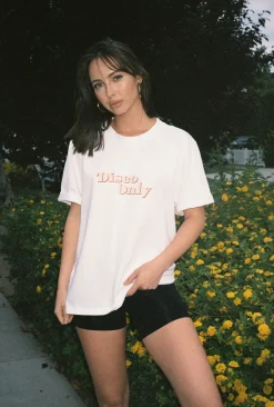 DISCO ONLY WMNS '70s' Heavy Tee - White