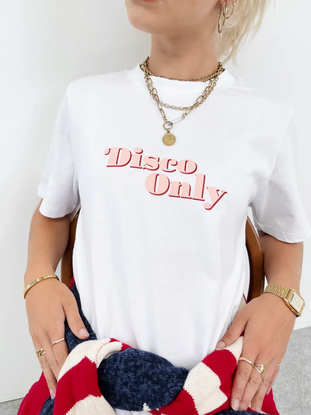 DISCO ONLY WMNS '70s' Heavy Tee - White