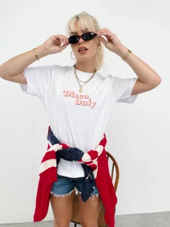 DISCO ONLY WMNS '70s' Heavy Tee - White