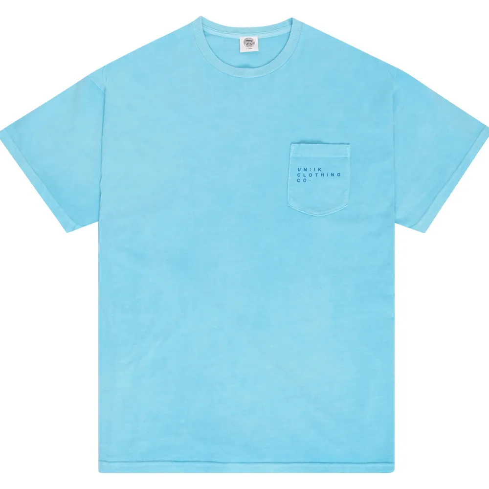 UN:IK Essentials Essentials 'Sets' Vintage Washed Pocket Tee - Lagoon