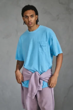 UN:IK Essentials Essentials 'Sets' Vintage Washed Pocket Tee - Lagoon