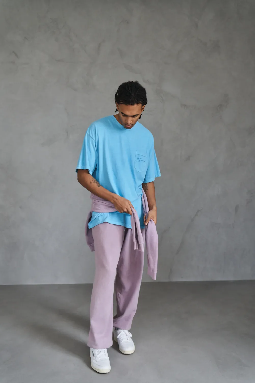 UN:IK Essentials Essentials 'Sets' Vintage Washed Pocket Tee - Lagoon