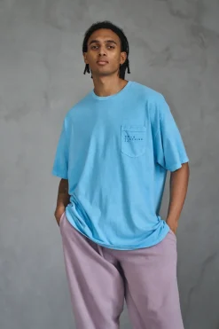 UN:IK Essentials Essentials 'Sets' Vintage Washed Pocket Tee - Lagoon