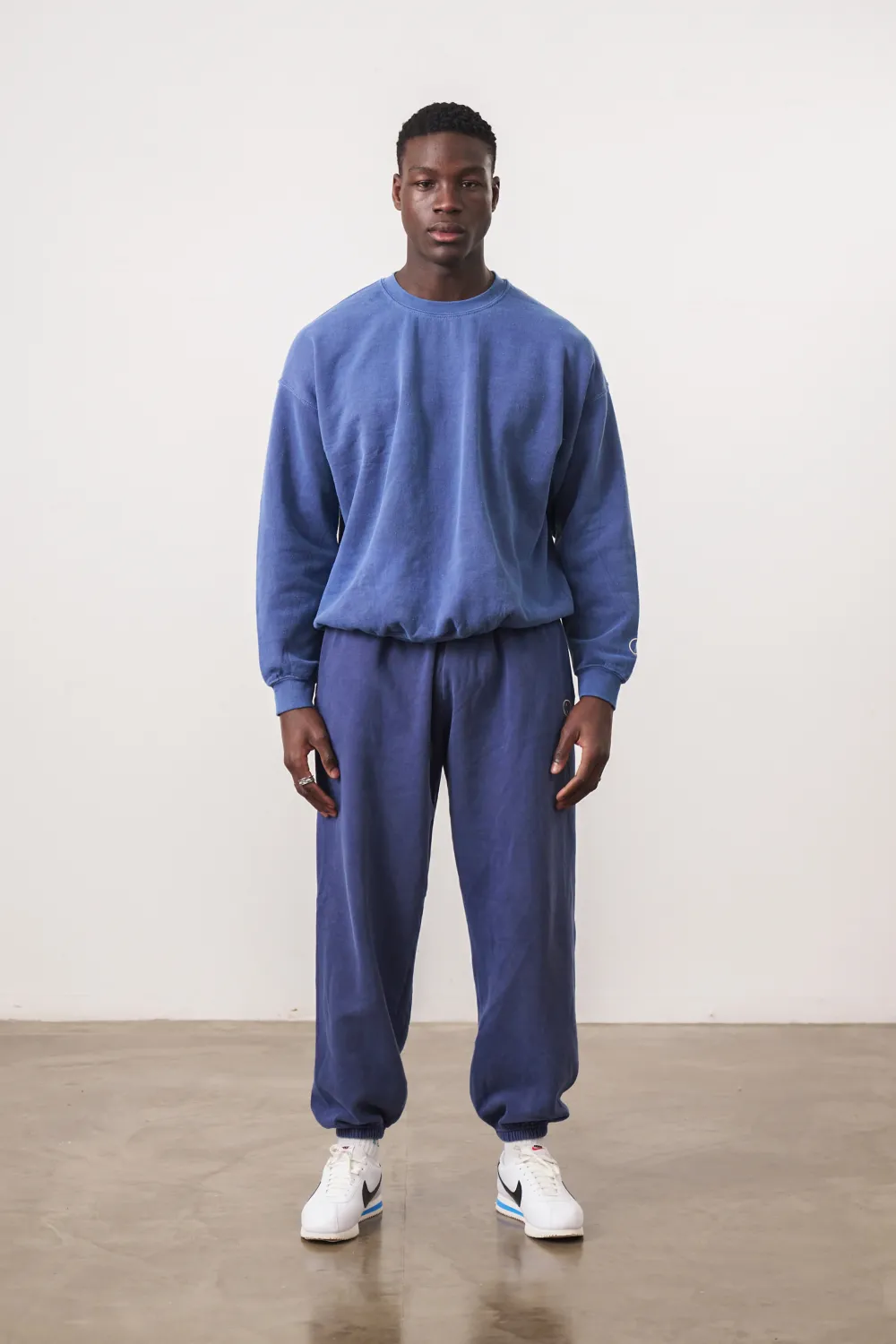 UN:IK Essentials Essentials Vintage Washed Sweater & Jogger Set -  Navy