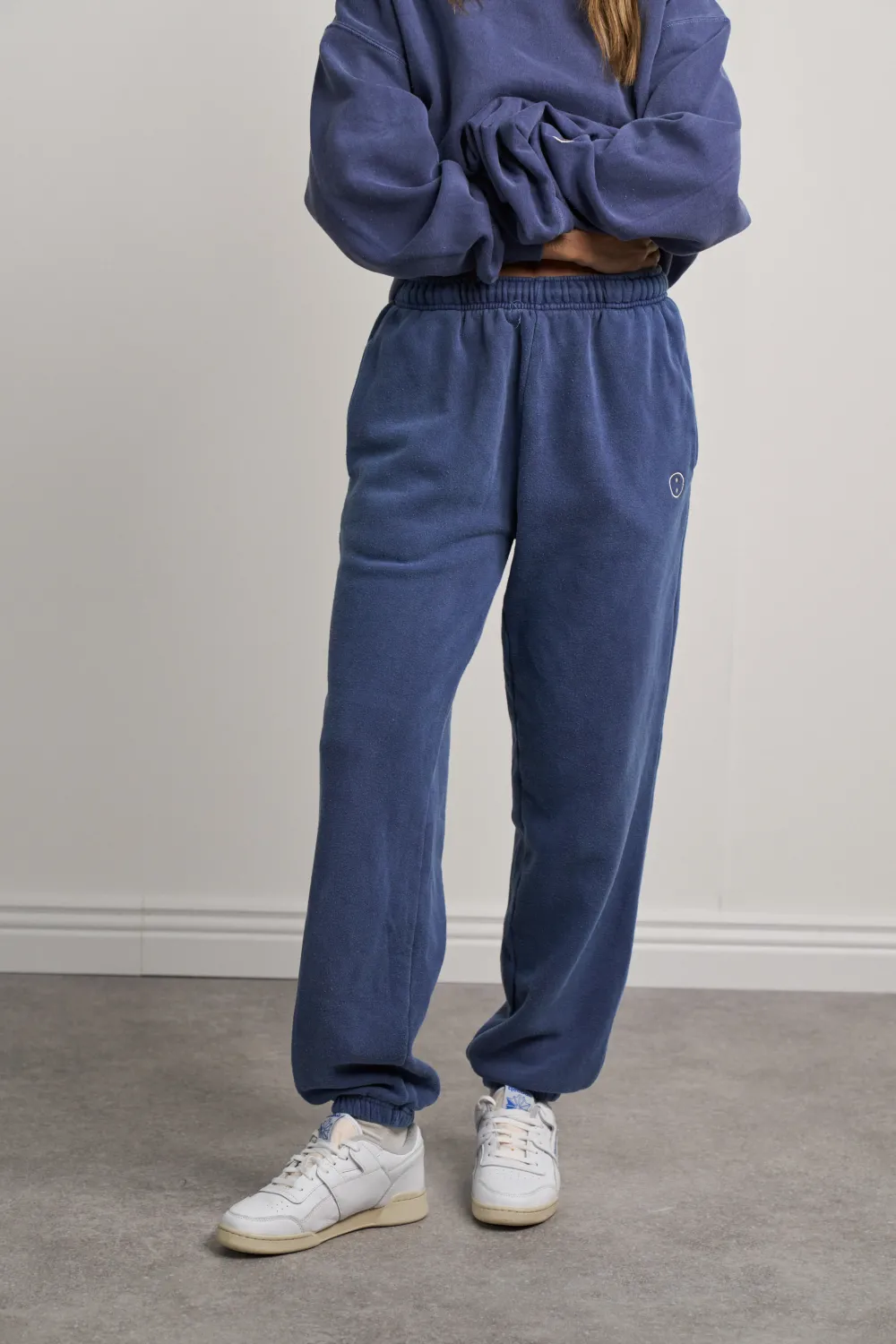 Discounted Bundles Essentials Vintage Washed 1/4 Zip Sweatshirt & Jogger Set - Navy