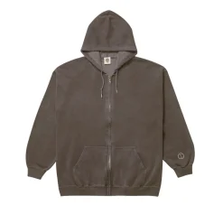 UN:IK Essentials Essentials Vintage Washed Zip Up Hoodie - Cocoa