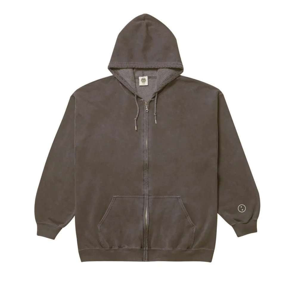 UN:IK Essentials Essentials Vintage Washed Zip Up Hoodie - Cocoa