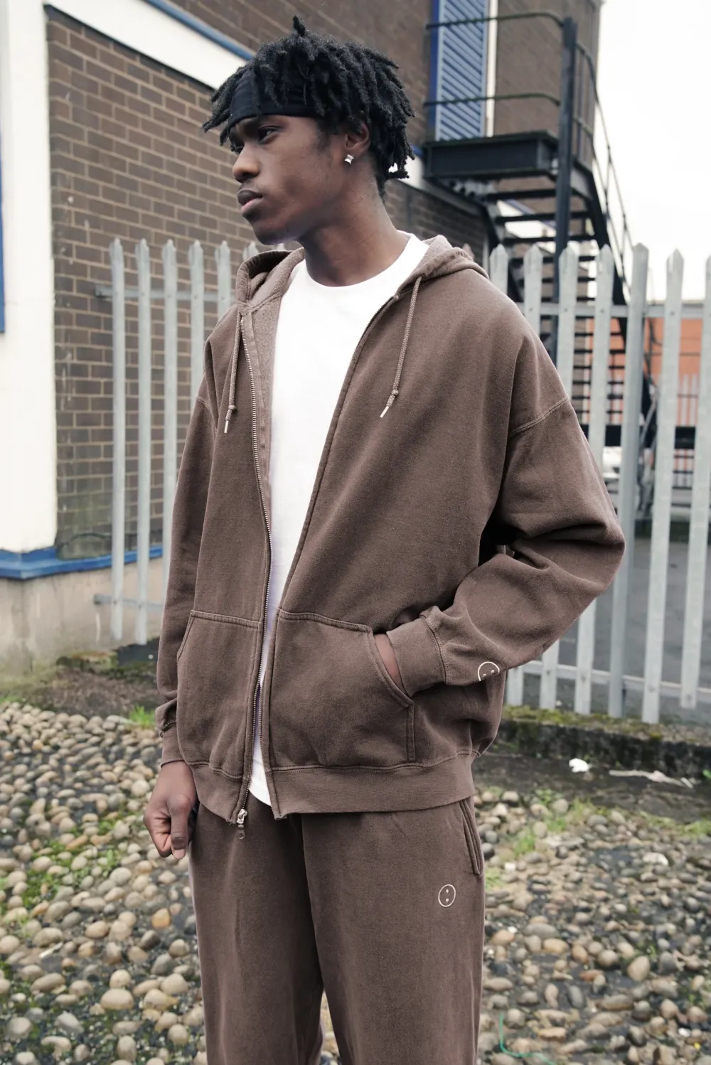 UN:IK Essentials Essentials Vintage Washed Zip Up Hoodie - Cocoa