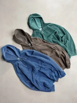 UN:IK Essentials Essentials Vintage Washed Zip Up Hoodie - Cocoa