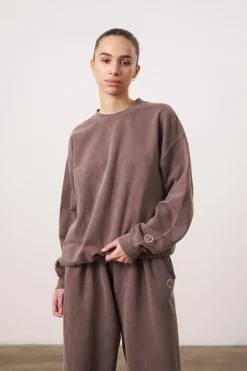 UN:IK Essentials Essentials Vintage Washed Sweater - Cocoa