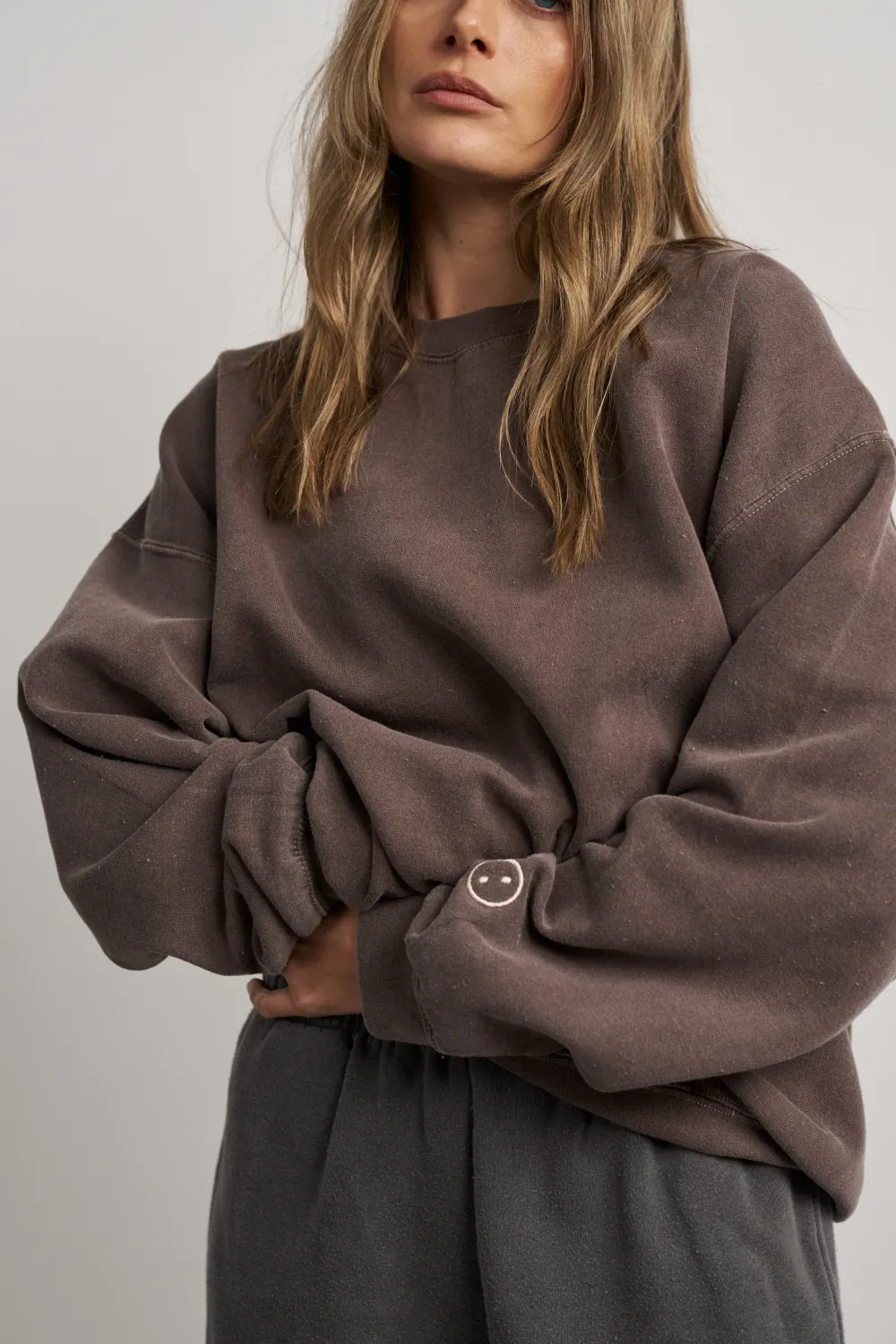 UN:IK Essentials Essentials Vintage Washed Sweater - Cocoa
