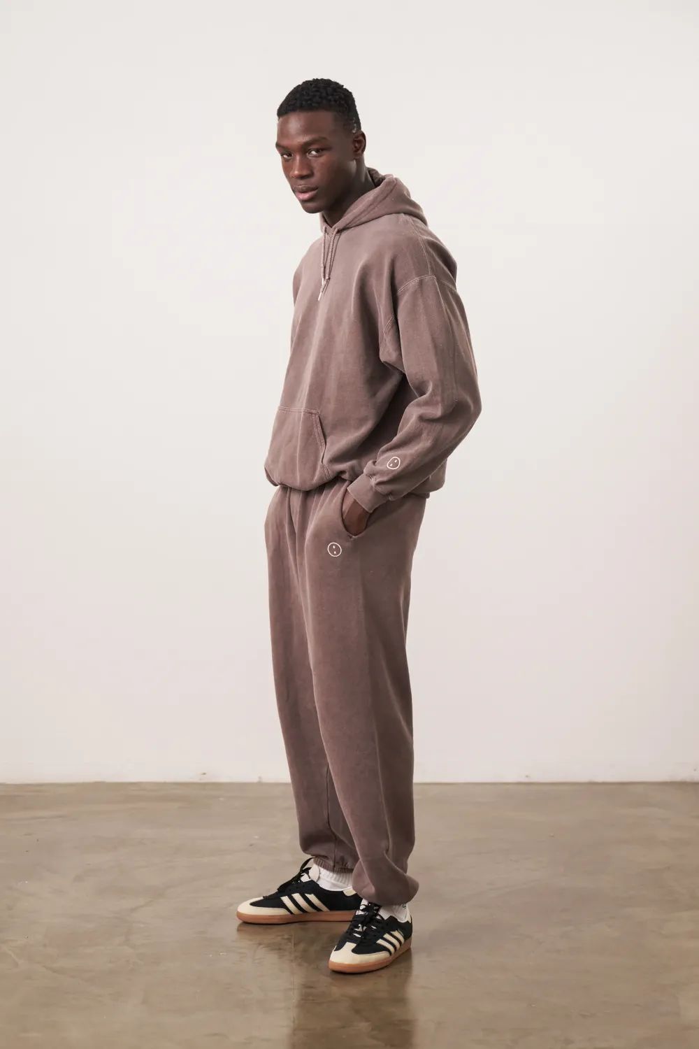 UN:IK Essentials Essentials Vintage Washed Hoodie & Jogger Set - Cocoa