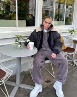 UN:IK Essentials Essentials Vintage Washed Hoodie & Jogger Set - Cocoa