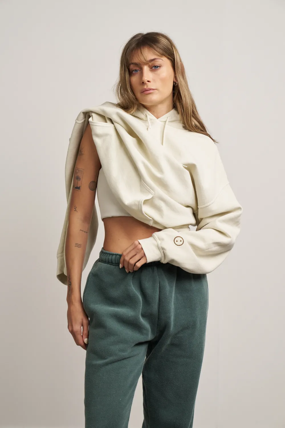UN:IK Essentials Essentials Vintage Washed Hoodie - Ivory