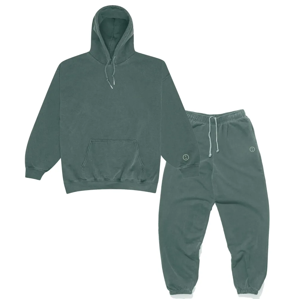 UN:IK Essentials Essentials Vintage Washed Hoodie & Jogger Set - Forest