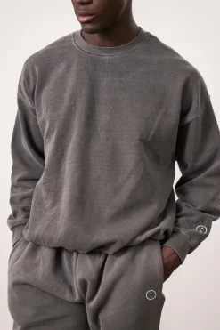 UN:IK Essentials Essentials Vintage Washed Sweater - Charcoal
