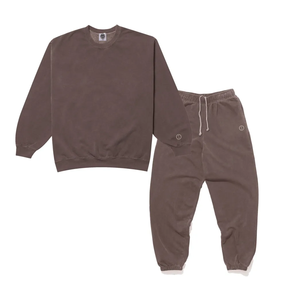 UN:IK Essentials Essentials Vintage Washed Sweater & Jogger Set - Cocoa