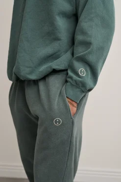UN:IK Essentials Essentials Vintage Washed 1/4 Zip Sweatshirt & Jogger Set - Forest