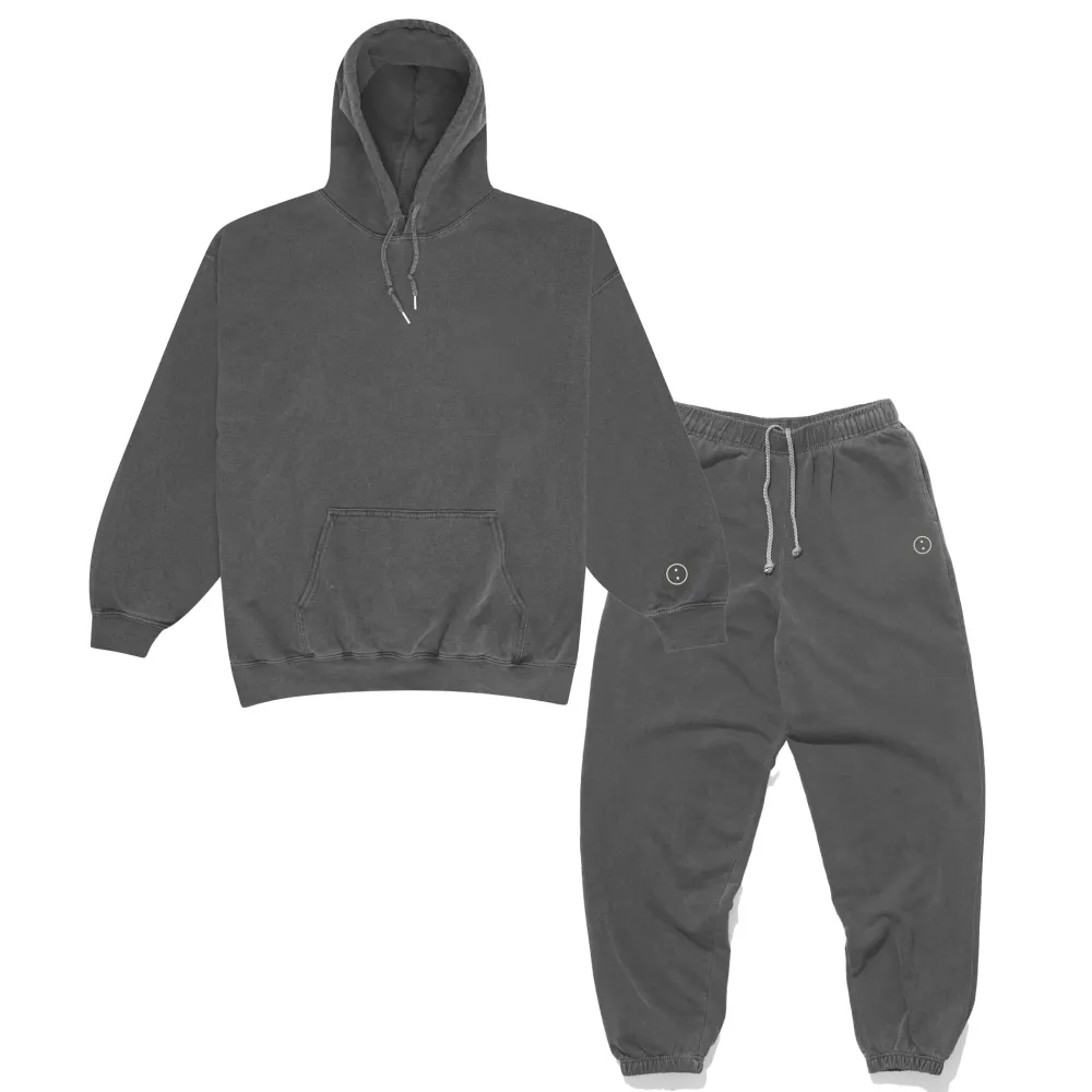 UN:IK Essentials Essentials Vintage Washed Hoodie & Jogger Set - Charcoal