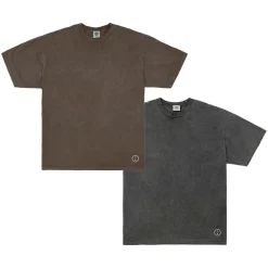 Discounted Bundles Essentials Vintage Washed Tees Twinpack - Cocoa/Charcoal