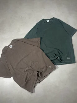 Discounted Bundles Essentials Vintage Washed Tees Twinpack - Cocoa/Charcoal