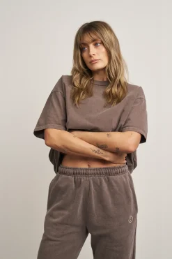 Discounted Bundles Essentials Vintage Washed Tees Twinpack - Cocoa/Charcoal