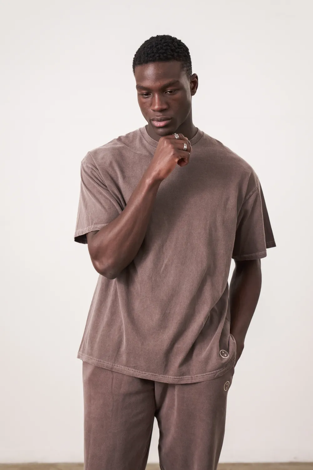 UN:IK Essentials Essentials Vintage Washed Tee - Cocoa