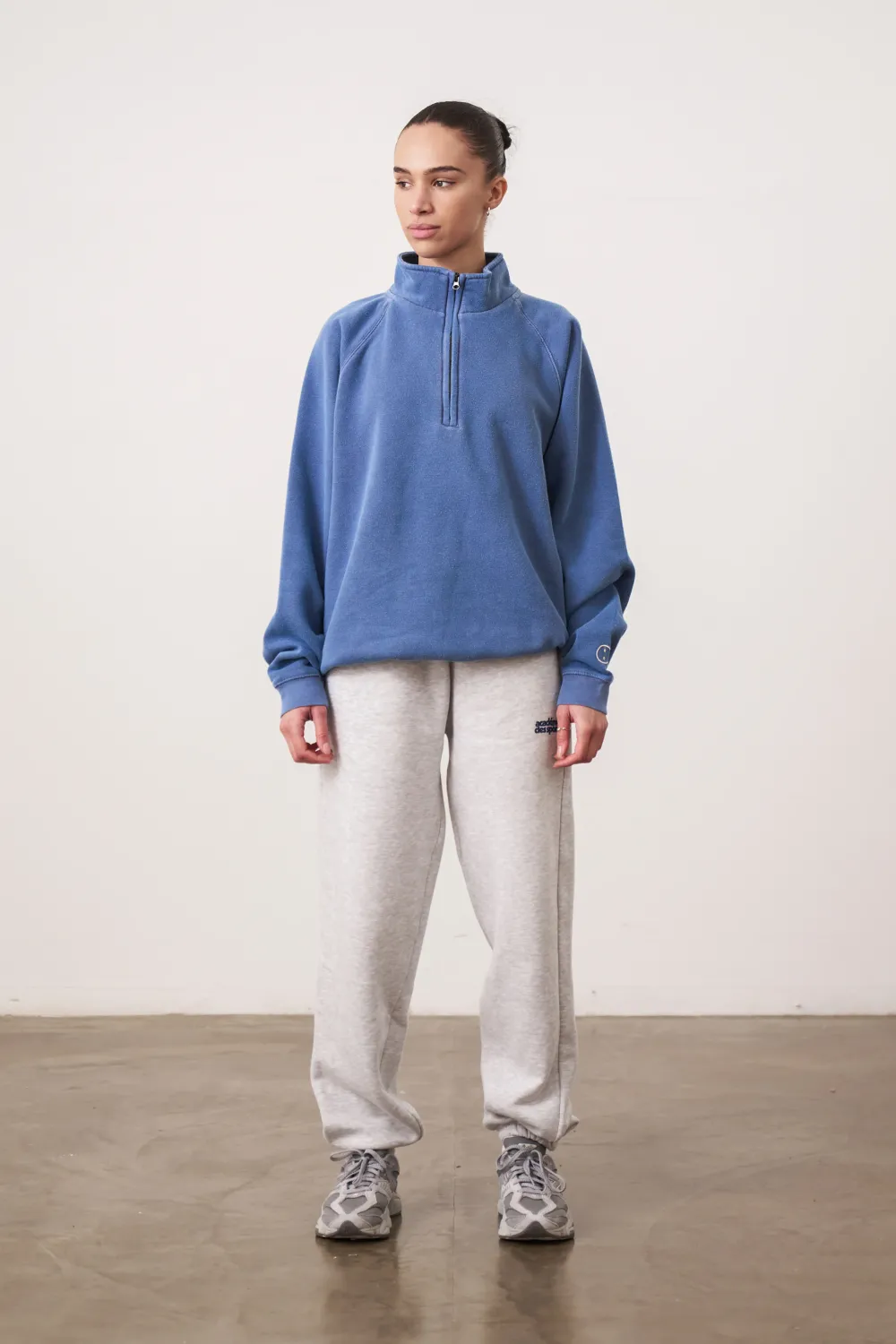 UN:IK Essentials Essentials Vintage Washed 1/4 Zip Sweatshirt - Navy