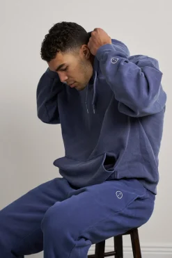 UN:IK Essentials Essentials Vintage Washed Hoodie & Jogger Set - Navy