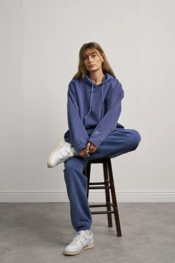 UN:IK Essentials Essentials Vintage Washed Hoodie & Jogger Set - Navy