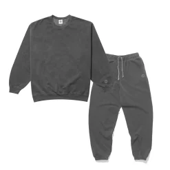 UN:IK Essentials Essentials Vintage Washed Sweater & Jogger Set - Charcoal